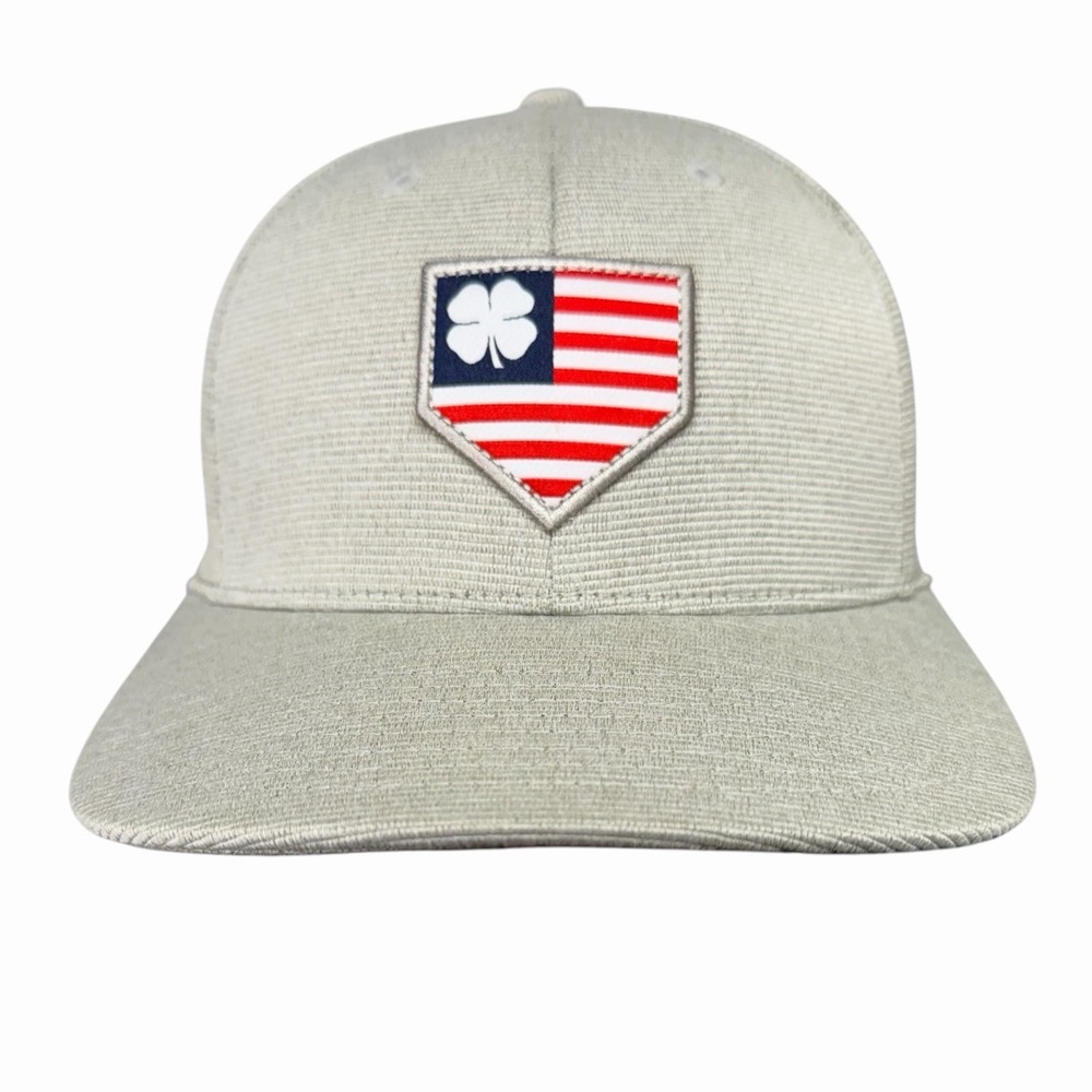 Black Clover Rawlings Flexfit Gray USA Flag Clover Baseball Cap S/M